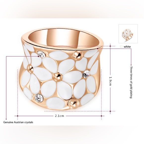 Rose Gold White Daisy Flower Band - Picture 5 of 5